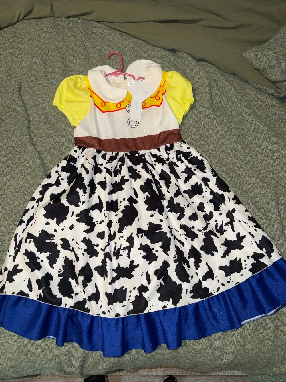Cowprint Yellow & Blue Kids Costume Dress - Brand: